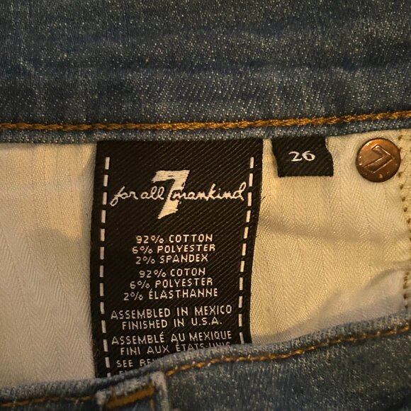 7 For All Mankind The Ankle Skinny jeans, sz 26 - Picture 5 of 5